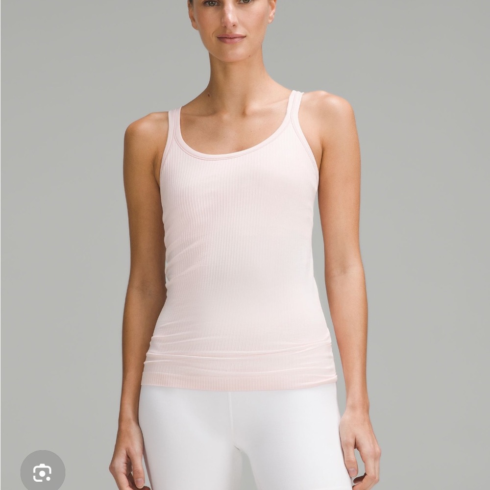 Strawberrry milkshake Lululemon ebb to street tank top size 2